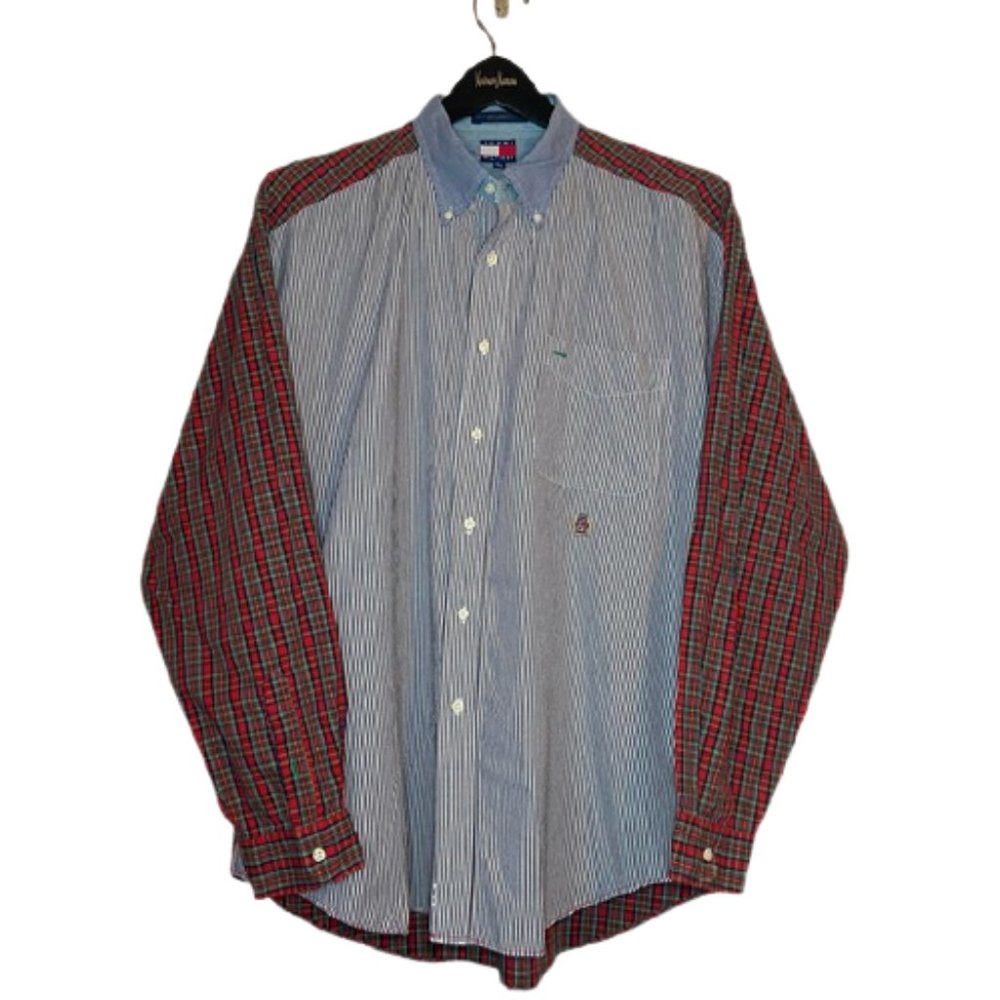 VTG Tommy Hilfiger Red Plaid Button Up Long Sleeve